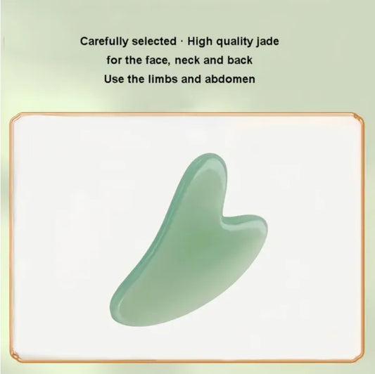 Jade Gua Sha & Facial Roller Set — Natural Stone Face Sculpting Tool