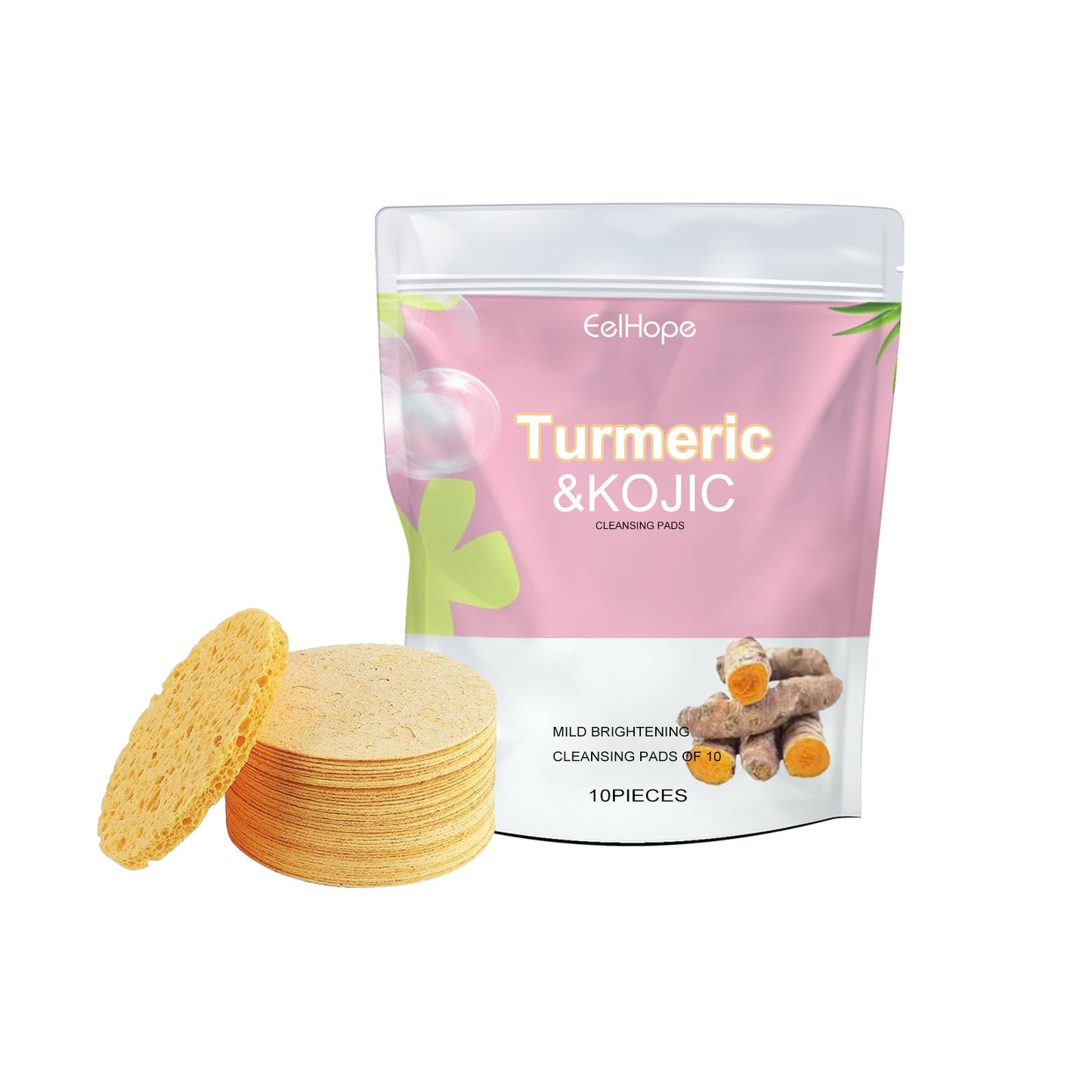 Turmeric & Kojic Acid Brightening Cleansing Pads — Deep Pore Cleanse & Dark Spot Corrector (10pcs)