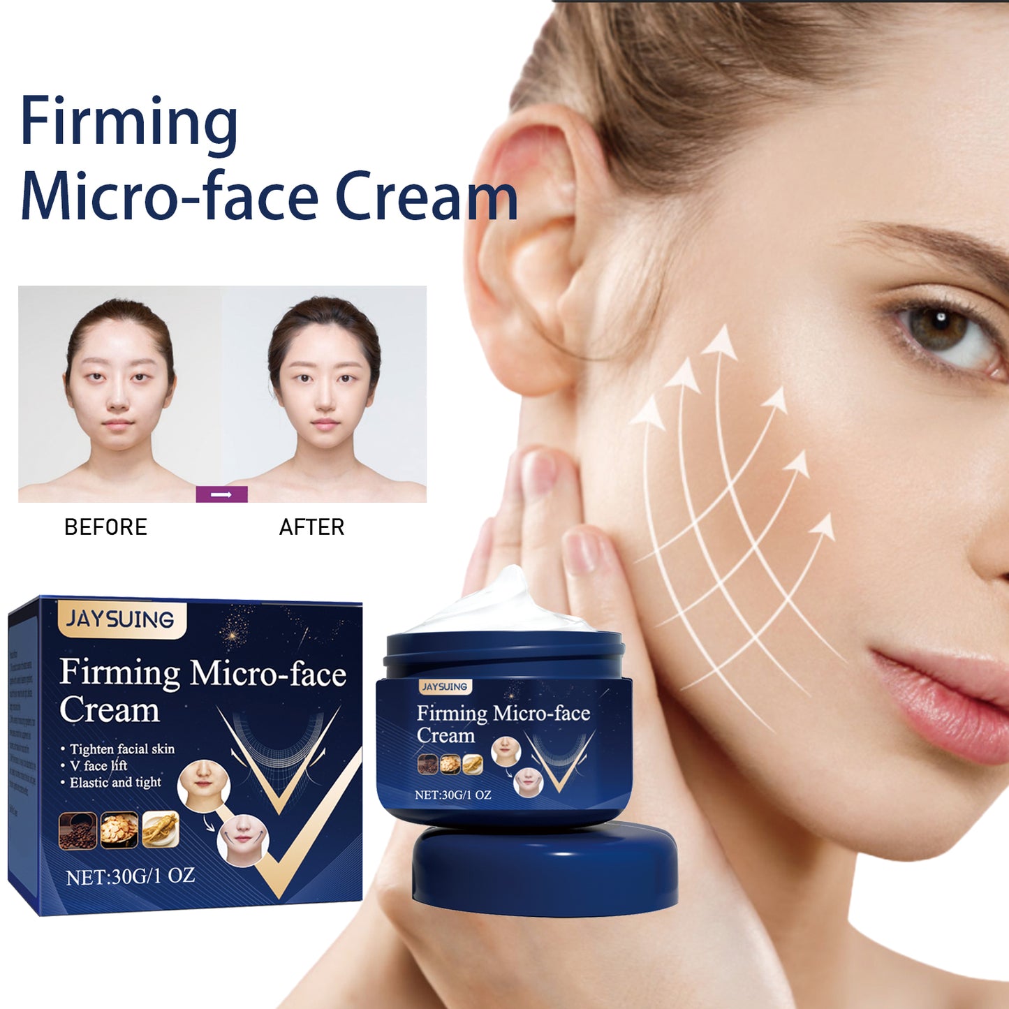 V-Face Firming & Contouring Cream — Jawline Lifting & Skin Tightening (30g)